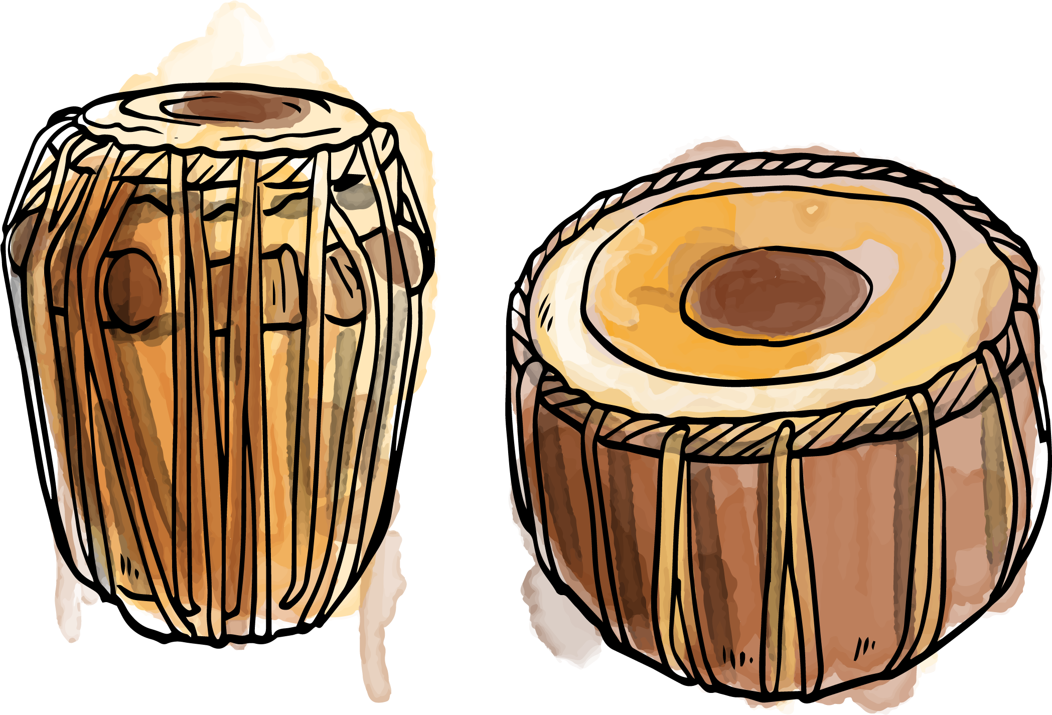 Dholak Tabla Musical Instrument Tom - Tabla Clipart (2143x1474), Png Download