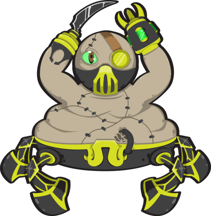 Least Popular Champions - League Of Legends Chibi Urgot (700x716), Png Download