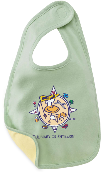Culinary Orienteerin' Baby Bibs - Bella Baby Reversible Baby Bib - Pale Green/pale Yellow (540x596), Png Download