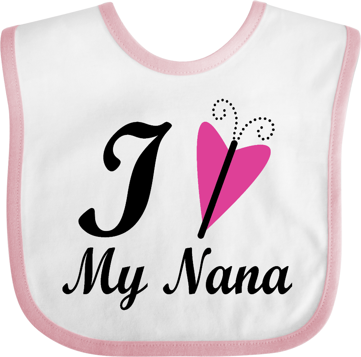 I Love My Nana Girls Baby Bib White And Pink Cute Sayings - Inktastic I Love My Nana Girls Baby Bib Grandma Gift (1200x1200), Png Download