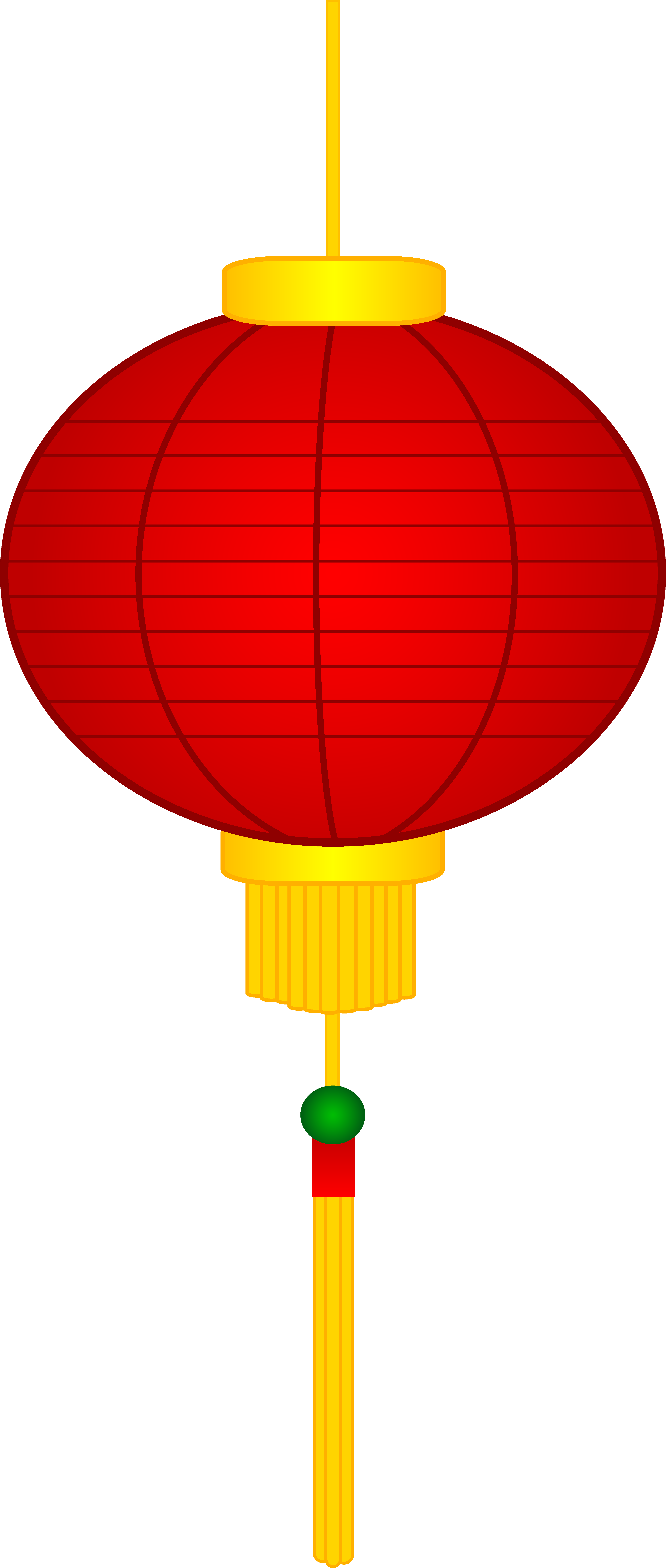 Red Chinese Free Clip Art - Chinese Red Lantern Clip Art (3999x9405), Png Download