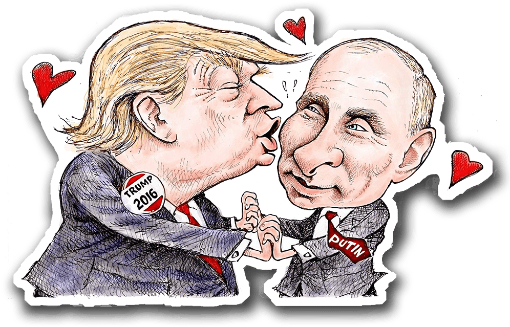 Download Trump Putin Love Affair - Trump Putin Political Cartoon PNG Image  with No Background 
