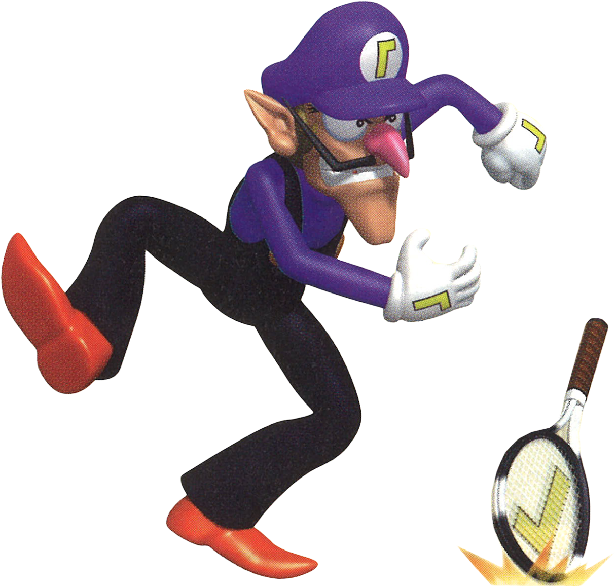 1mib, 1280x1280, Waluigi ) - Waluigi Mario Tennis N64 (1280x1280), Png Download