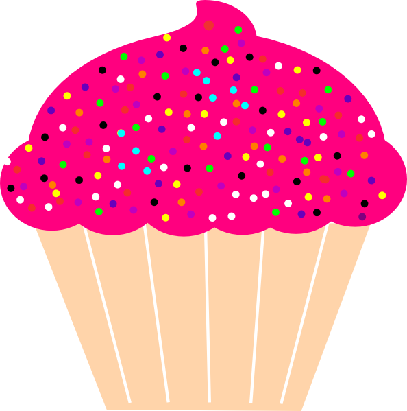Small - Cupcake With Sprinkles Clipart (594x599), Png Download