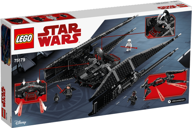Measures Over 4” High, 16” (41cm) Long And 9” (23cm) - 75179 Kylo Ren's Tie Fighter (744x419), Png Download
