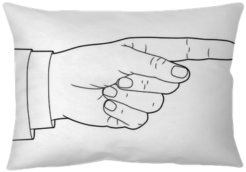 Vector Hand Sign With Pointing Finger - Cushion (400x400), Png Download