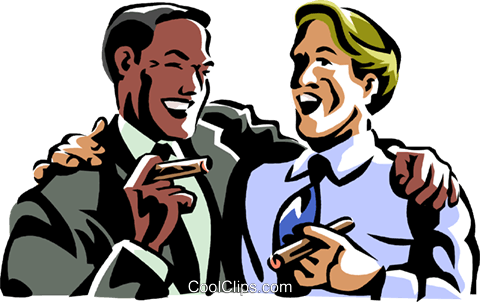 Men Laughing While Smoking A Cigar Royalty Free Vector - Men Laughing Clipart (480x302), Png Download