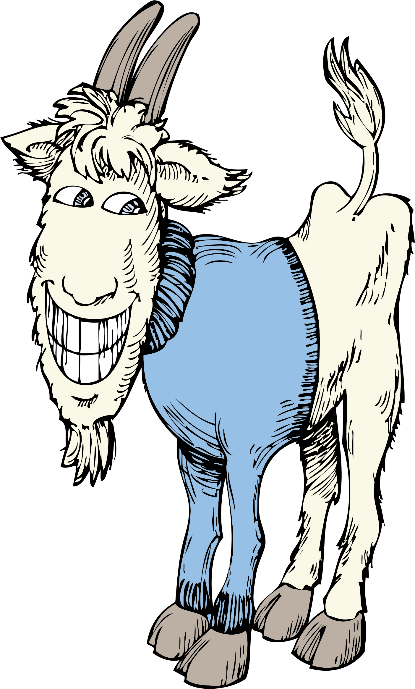 Free Vector Goat In A Sweater Clip Art - Goat With Clothes Cartoon (360x598), Png Download