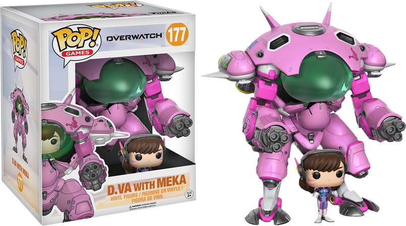 Va With Meka 6" Super Sized Pop Vinyl - D.va & Meka - Pop! Vinyl Figure (805x448), Png Download