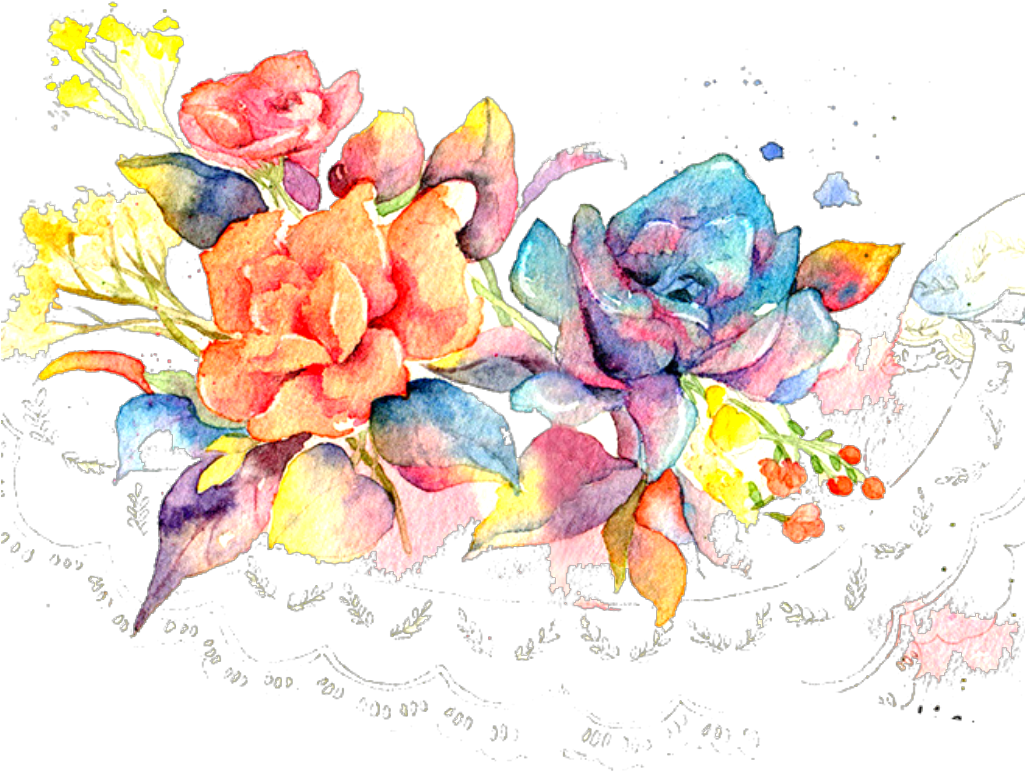 Ftestickers Watercolor Succulent Succulents Colorful - Floral Painting Design Png (1024x1024), Png Download