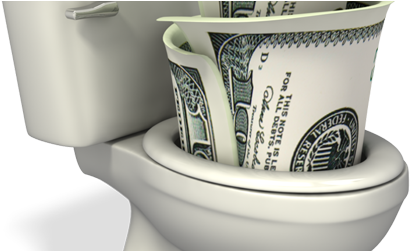 04 Nov 2014 - Flush Money Down The Toilet (500x250), Png Download