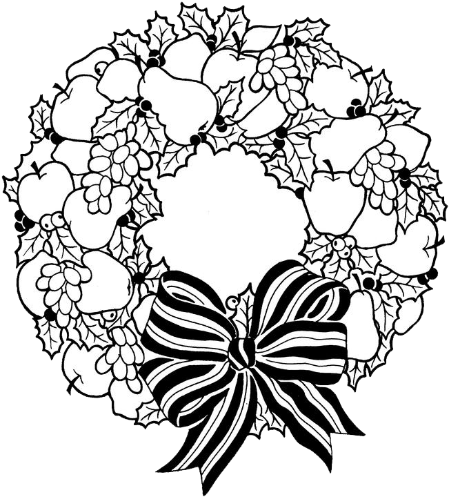Drawn Wreath Coloring Christmas - Loretta Lynn - White Christmas Blue (651x720), Png Download