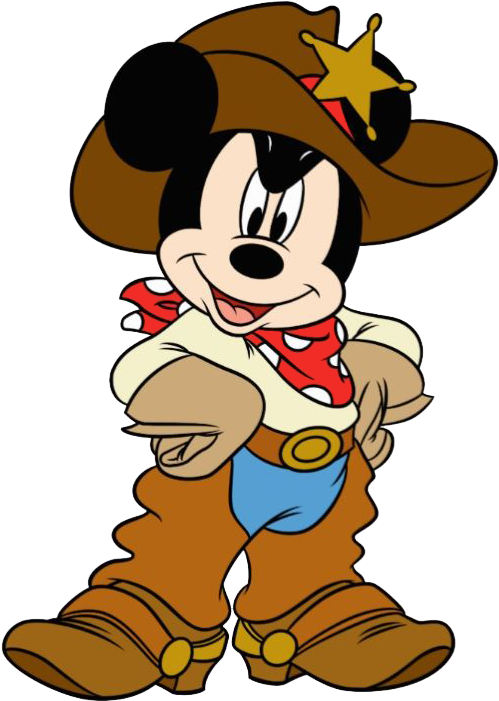 Cowboy Clipart Png - Mickey Cowboy Png (516x718), Png Download