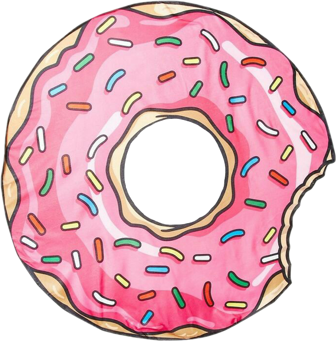 Donut Tumblr Tumblroutline Vintage Emotions Blackandwh - Gift Boutique Gigantic Pink Donut Beach Blanket (686x697), Png Download
