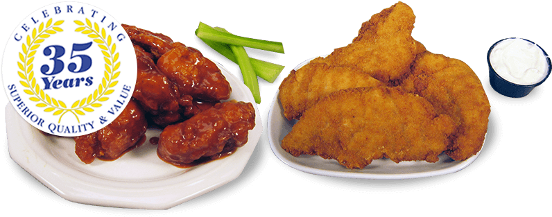Wings - Fast Food (821x326), Png Download