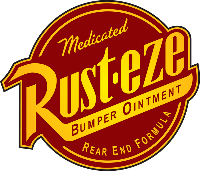 Disney's Cars Lightning Mcqueen Rust-eze Logo - Rust Eze Clipart (701x600), Png Download