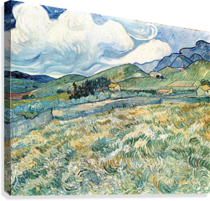 Mountain Landscape Behind The Hospital Saint-paul By - Vincent Van Gogh Mountain Landscape Behind The Hospital (428x410), Png Download