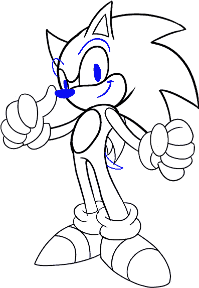 How To Draw Sonic The Hedgehog - Drawing (678x600), Png Download