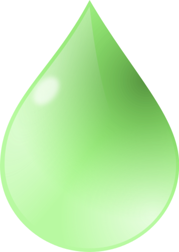 Green Clipart Raindrop - Water Drop Green Vector (600x845), Png Download