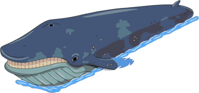 Whale - Simpsons Blue Whale (770x394), Png Download
