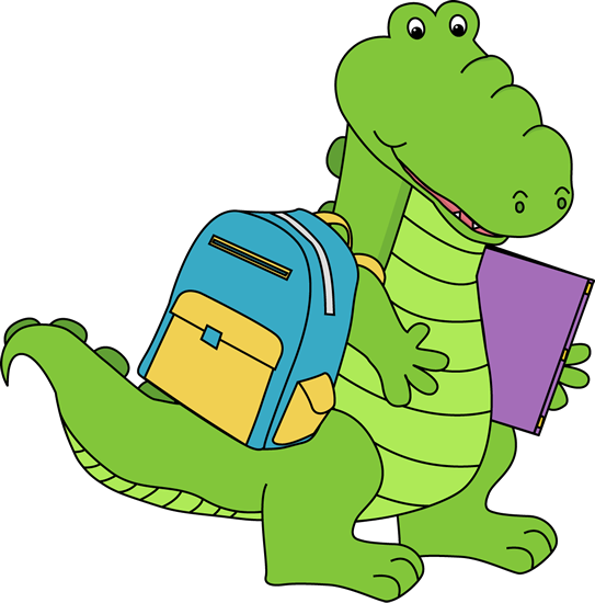 Jpg Free Stock Alligator School - Gator Going To School (543x550), Png Download