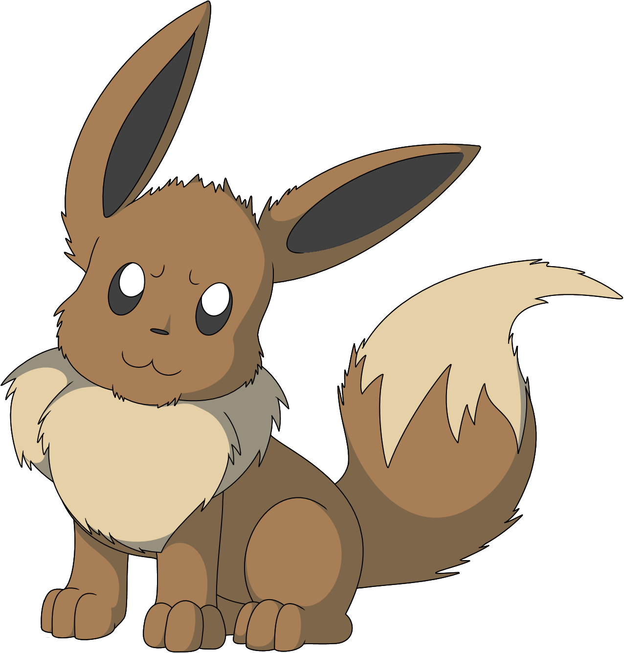 Eevee - Cartoon (1276x1335), Png Download