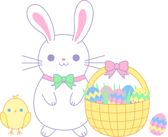 Free Easter Clip Art From Sweetclipart - Easter Bunny And Chick (550x447), Png Download