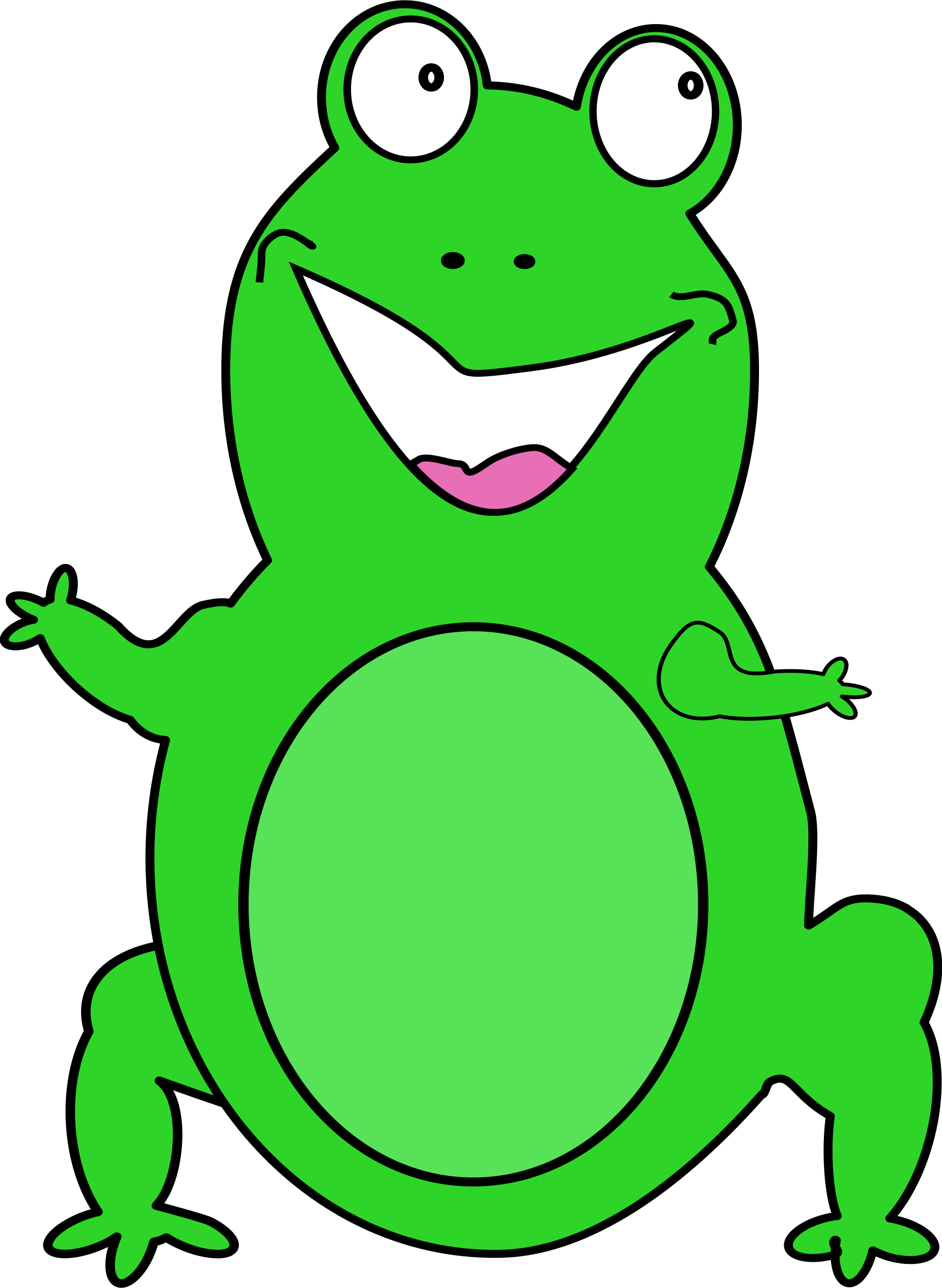Png Frog Legs Clipart - Animated Frog (1755x2400), Png Download
