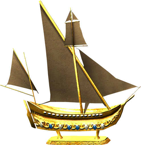Golden Ship Model - Skyrim Golden Ship Model (496x510), Png Download