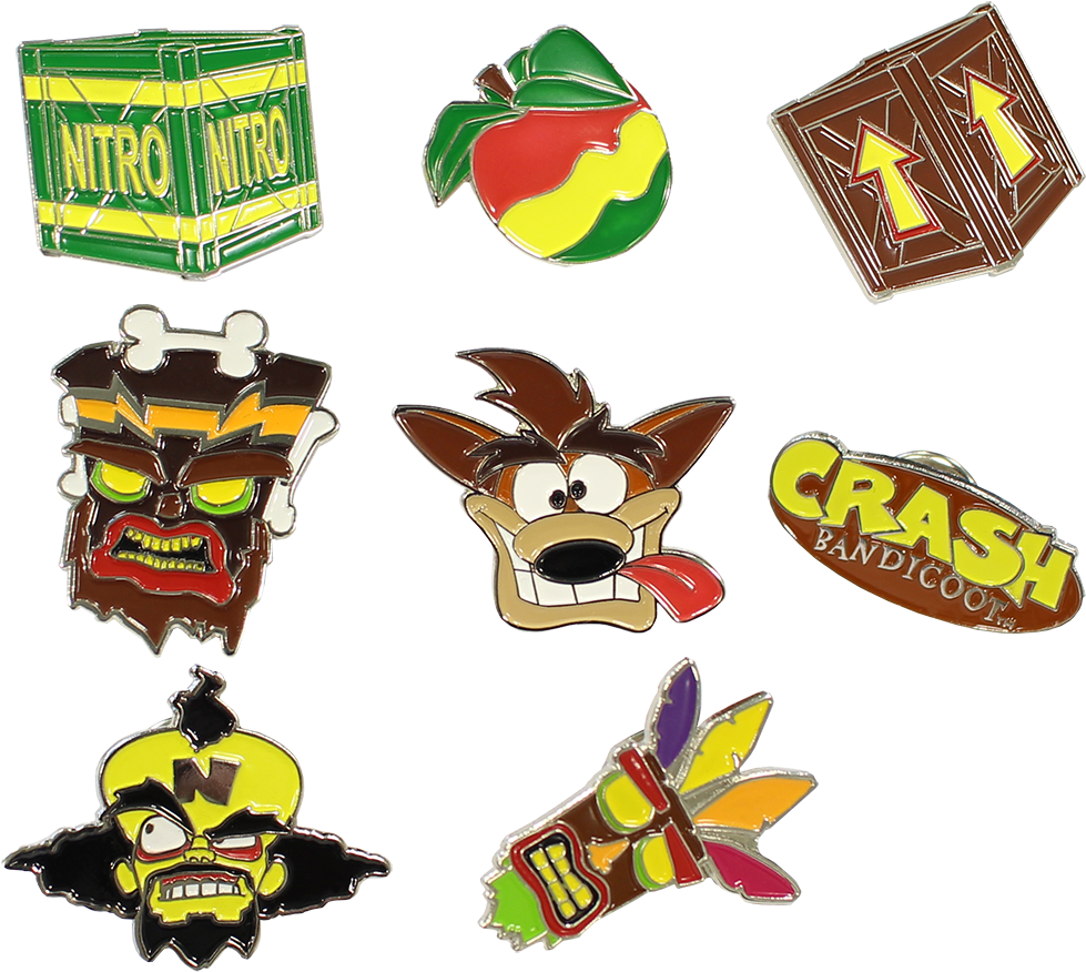 01 Of - Crash Bandicoot Pin Badge (1000x891), Png Download