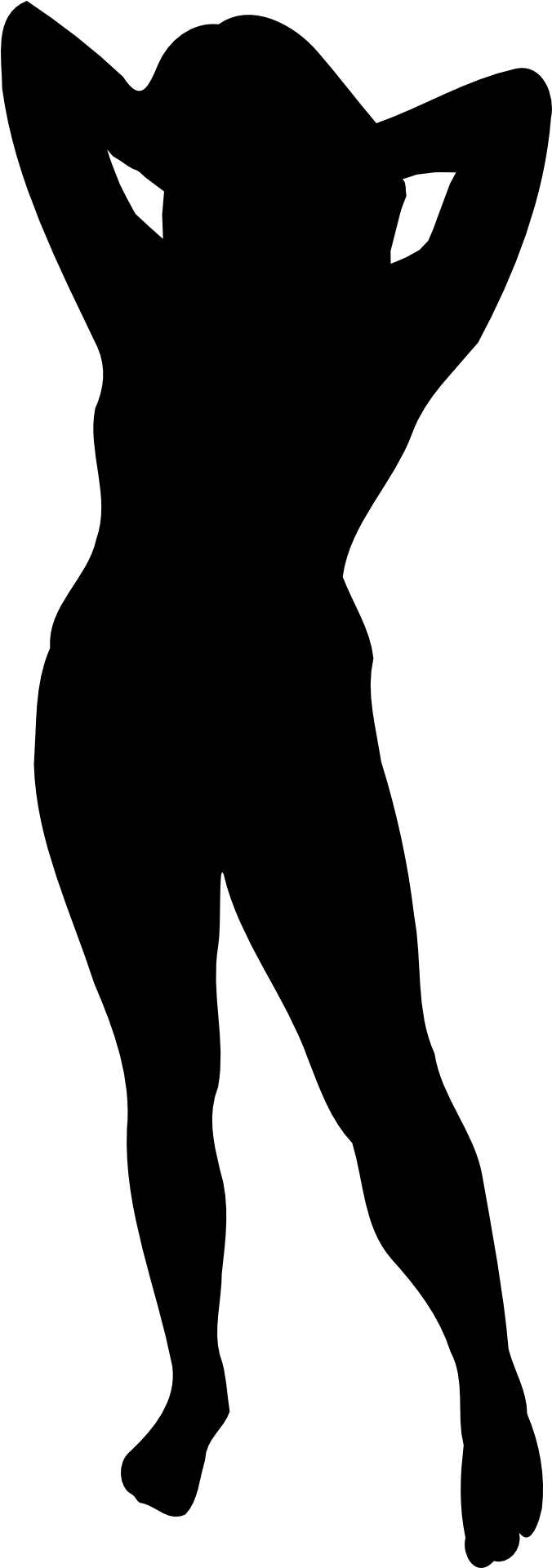 Woman Silhouette - Silueta De Mujer En Negro (256x728), Png Download