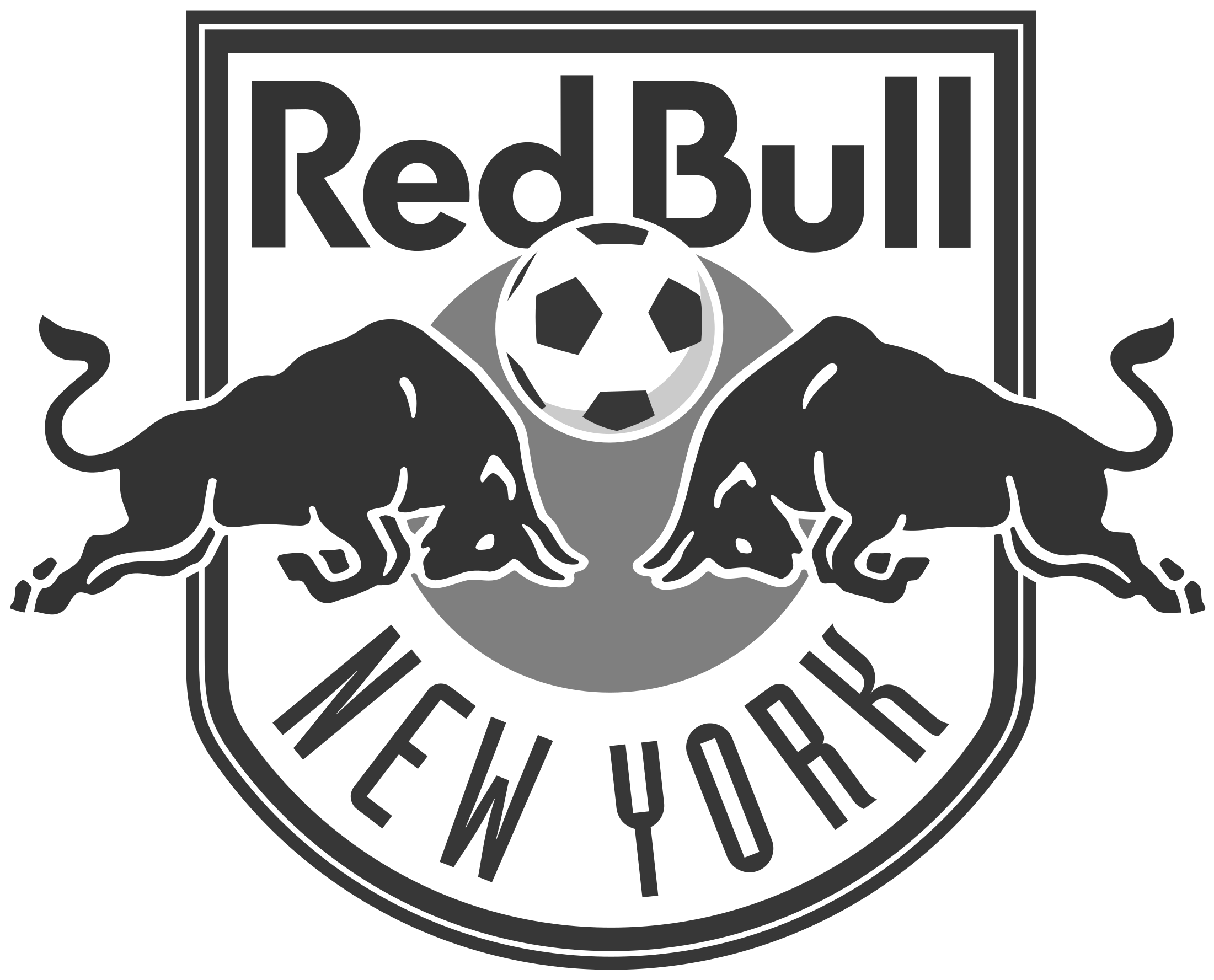 New York Red Bulls Logo Black And White - New York Red Bulls .png (2400x2000), Png Download