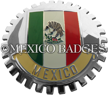 Mexico Flag Medallion Grill Badge - Invisibobble Raspberry Red (500x460), Png Download