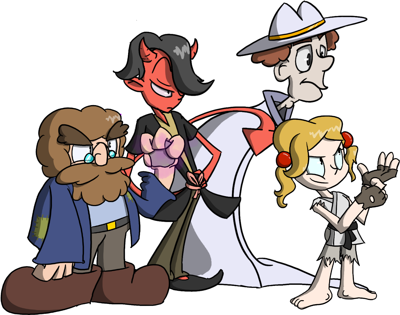 My Dungeons And Dragons Squad - Cartoon (1390x1090), Png Download