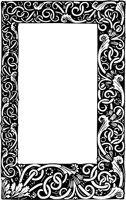 Black, Tribal, Frame, White, Border, Free, Rectangle - Ornate Picture Frame Clipart (406x640), Png Download