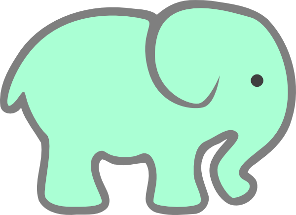 How To Set Use Green Baby Elephant Clipart (600x436), Png Download