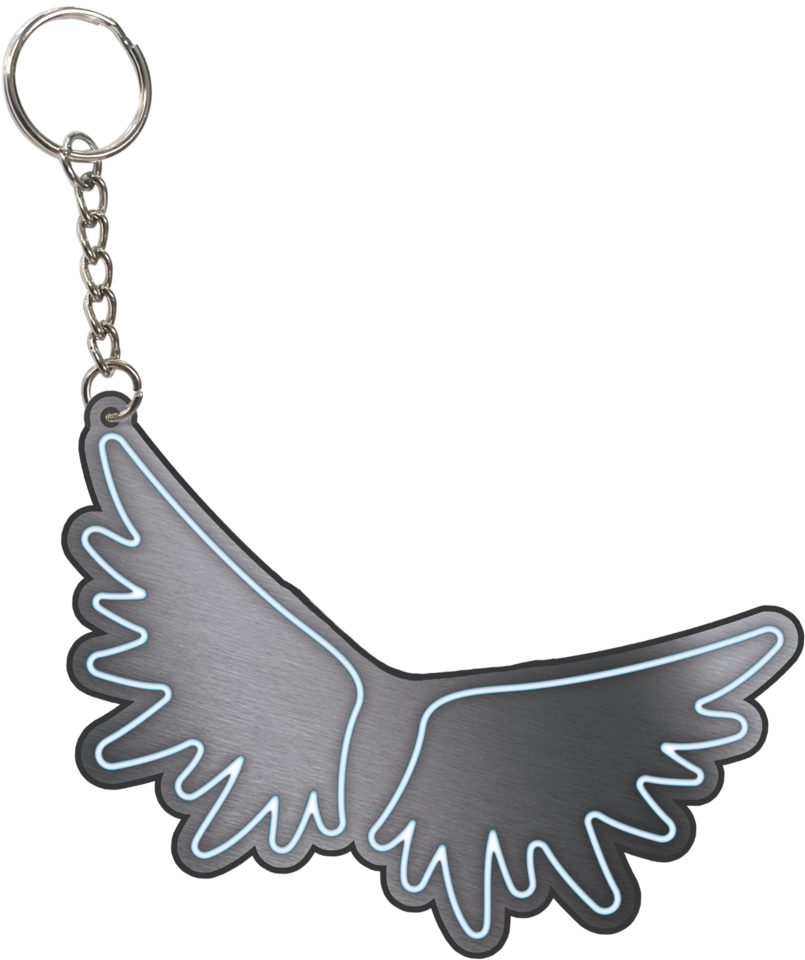 'angel Wings' Metal Keyring - Metal (1024x1024), Png Download