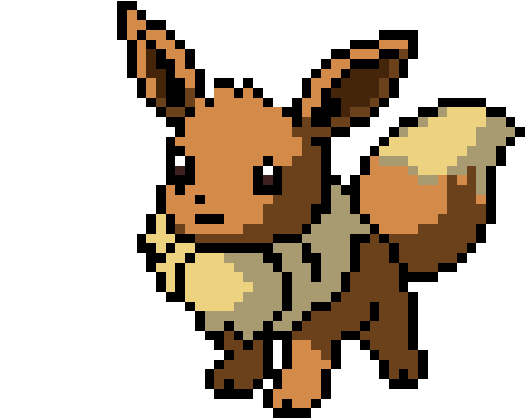 Eevee - Pixel Art Pokemon Eevee (1400x1400), Png Download