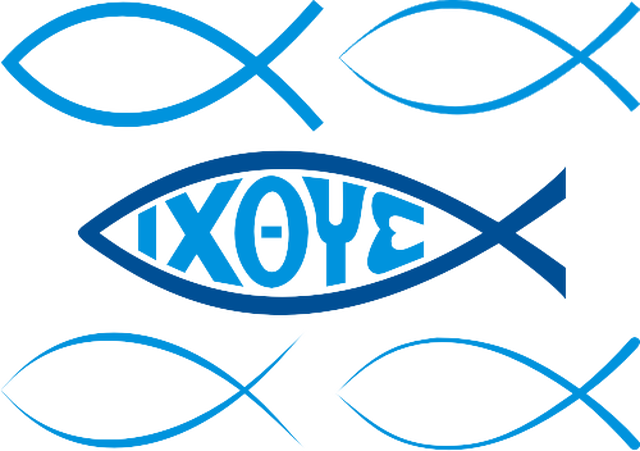 Image Of The Christian Fish Or Ichthys - Christian Fish Signs (640x451), Png Download