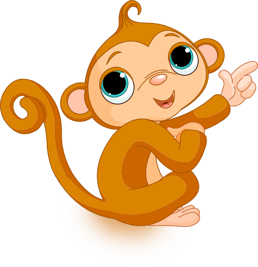 Free Icons Png - Baby Monkey Cartoon Png (528x547), Png Download