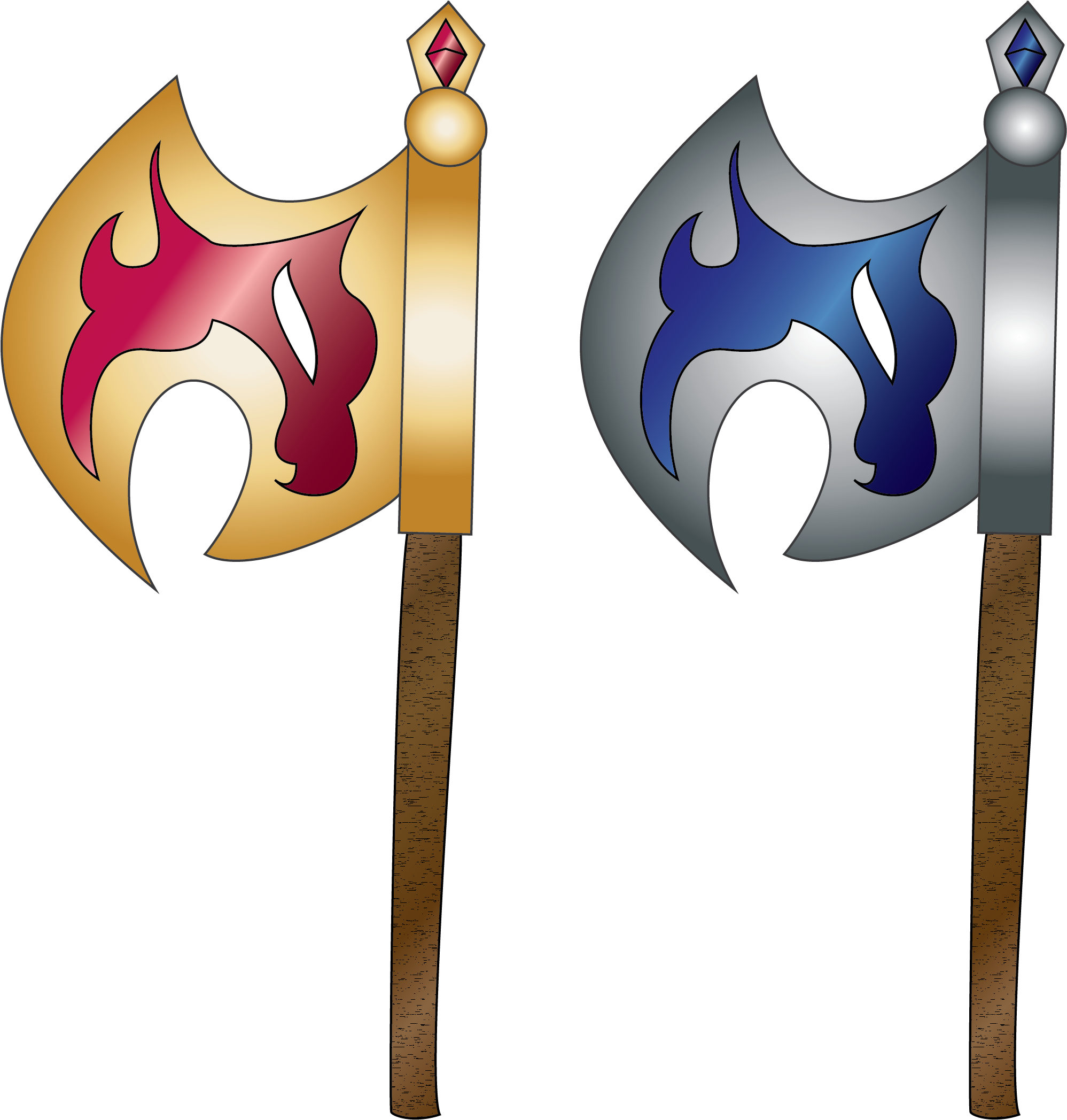 Axe - Shield (2097x2242), Png Download