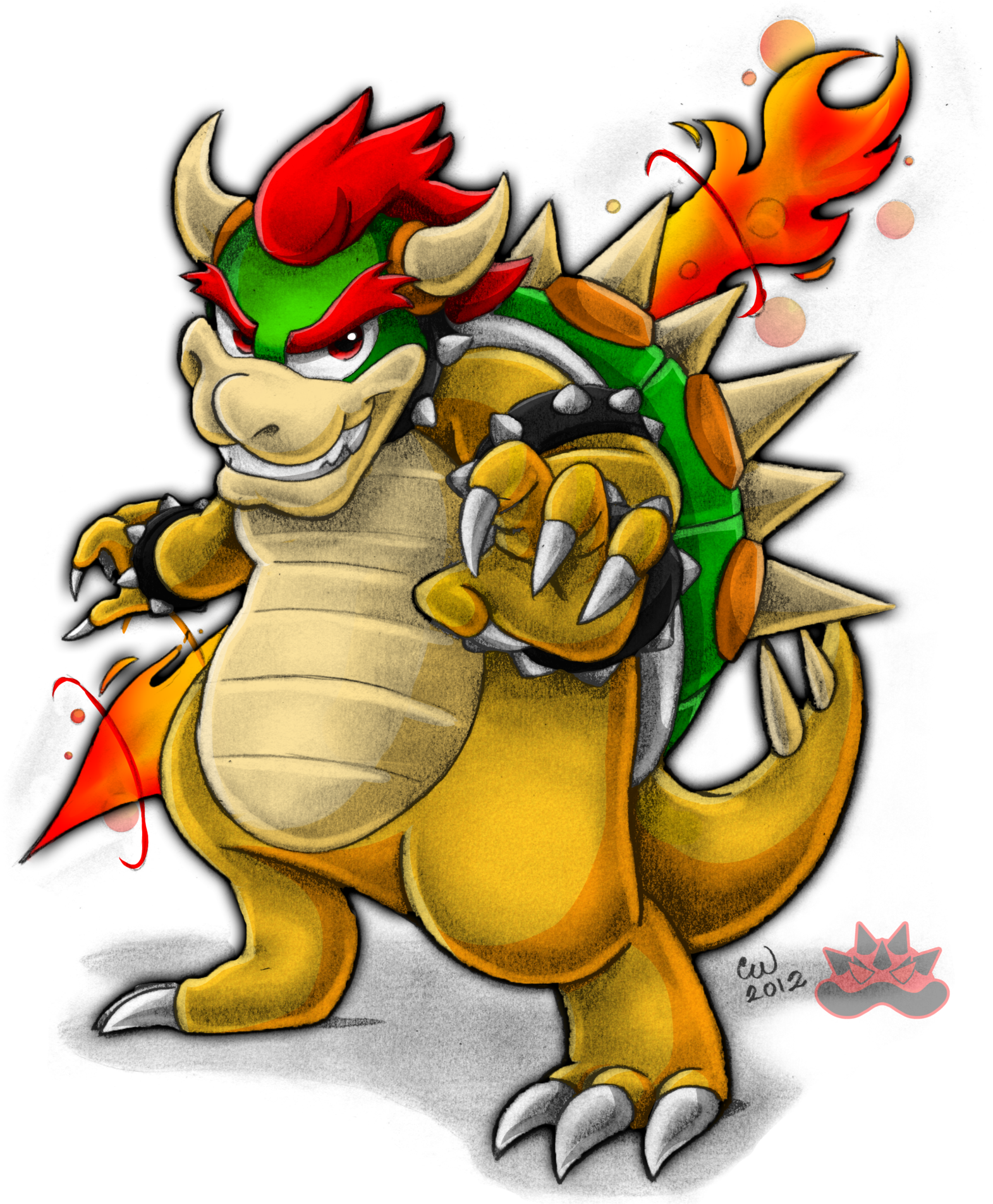 Hail Lord Bowser - Bowser Fan Art Png (1600x1924), Png Download
