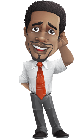 African American Male Character With A Black Hair - Cartoon (308x464), Png Download