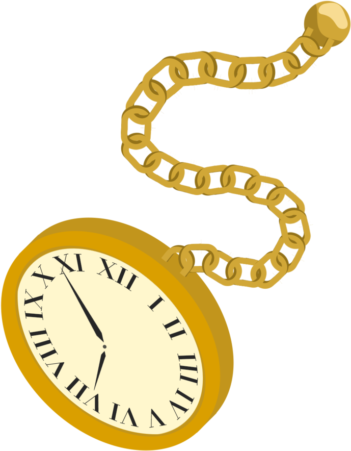 Wonderland Clipart Fob - Alice In Wonderland Pocket Watch Clipart (1024x1024), Png Download