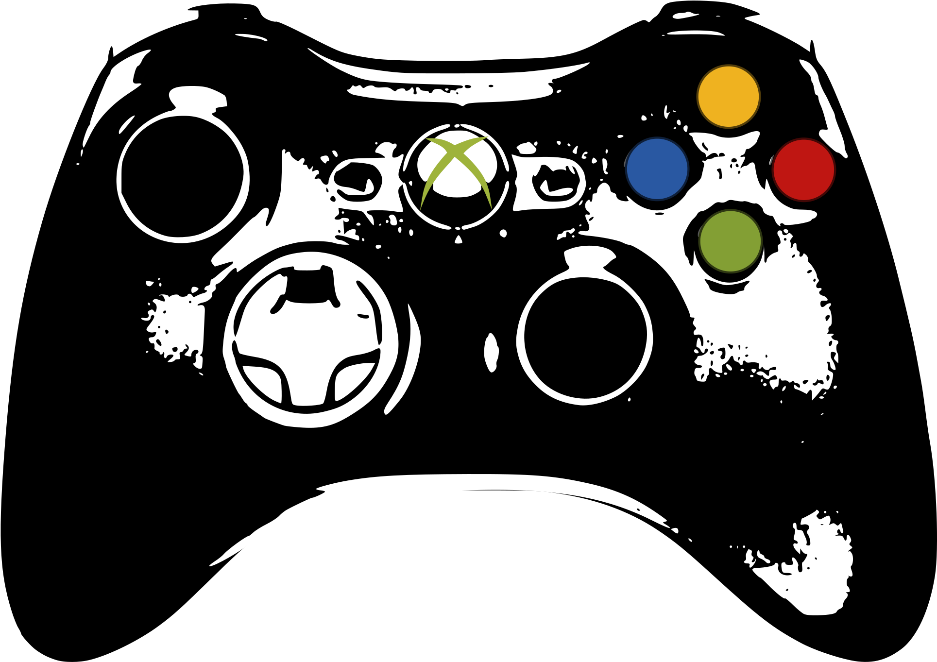 Controller Wii Playstation One Games Transprent Png - Control Xbox Vector (2400x3394), Png Download
