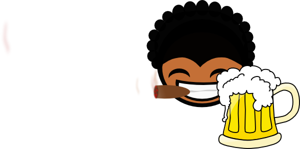 Black Power Man Beer And Cigar Svg Clip Arts 600 X (600x298), Png Download