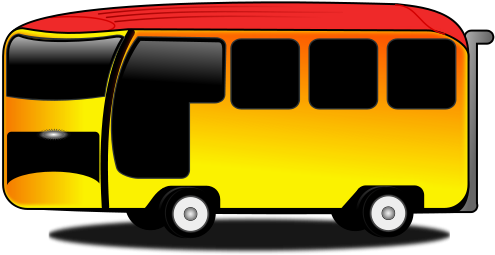 Bus Cartoon Design Clipart Png (600x352), Png Download