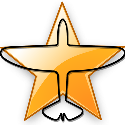 Aviation Gold Star (500x500), Png Download