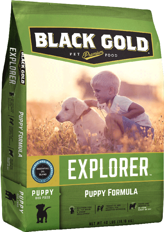 Hd Blackgoldexplrpuppy-2 - Black Gold Explorer Puppy Formula Dry Dog Food, 40-lb (600x819), Png Download