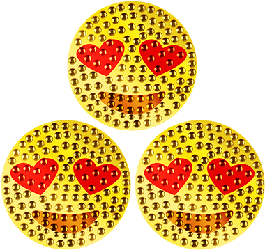Heart Eye Emoji Rhinestone Sticker - Sticker Bling Bling Gemz Crystal Rhinestone Heart Eye (400x400), Png Download